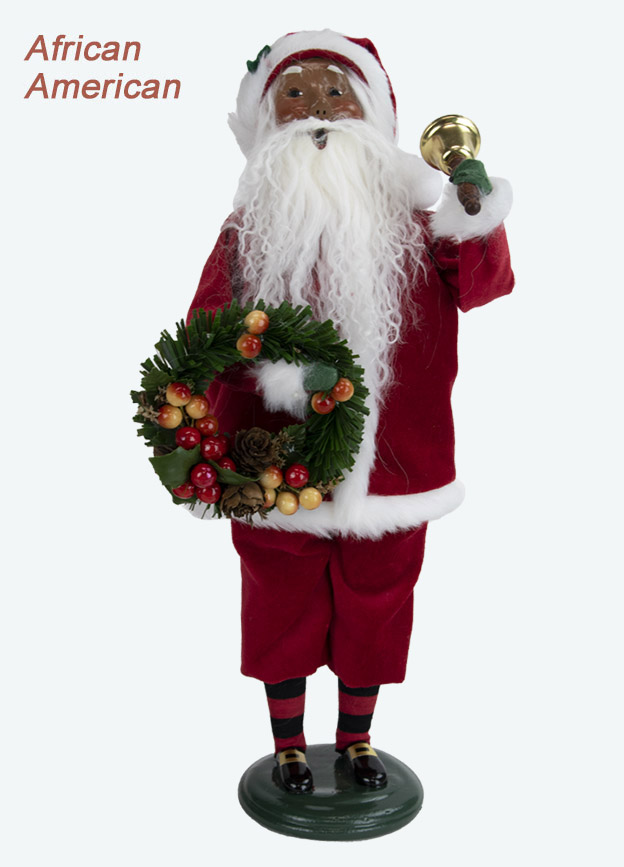 African American Santa w/ Wreath